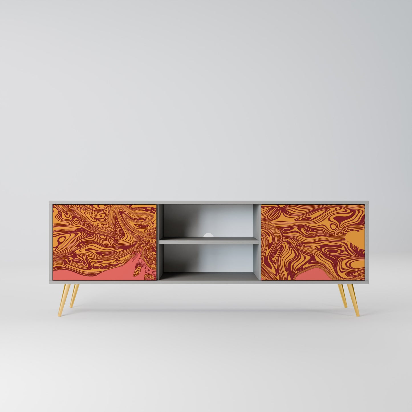 FLOATING THOUGHTS 2-Door TV Stand in Grey Finish