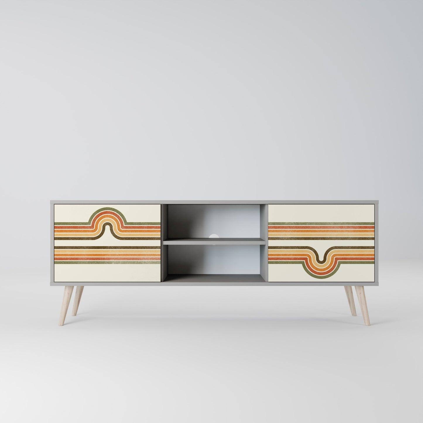EXCEPTIONAL STREAM 2-Door TV Stand in Grey Finish