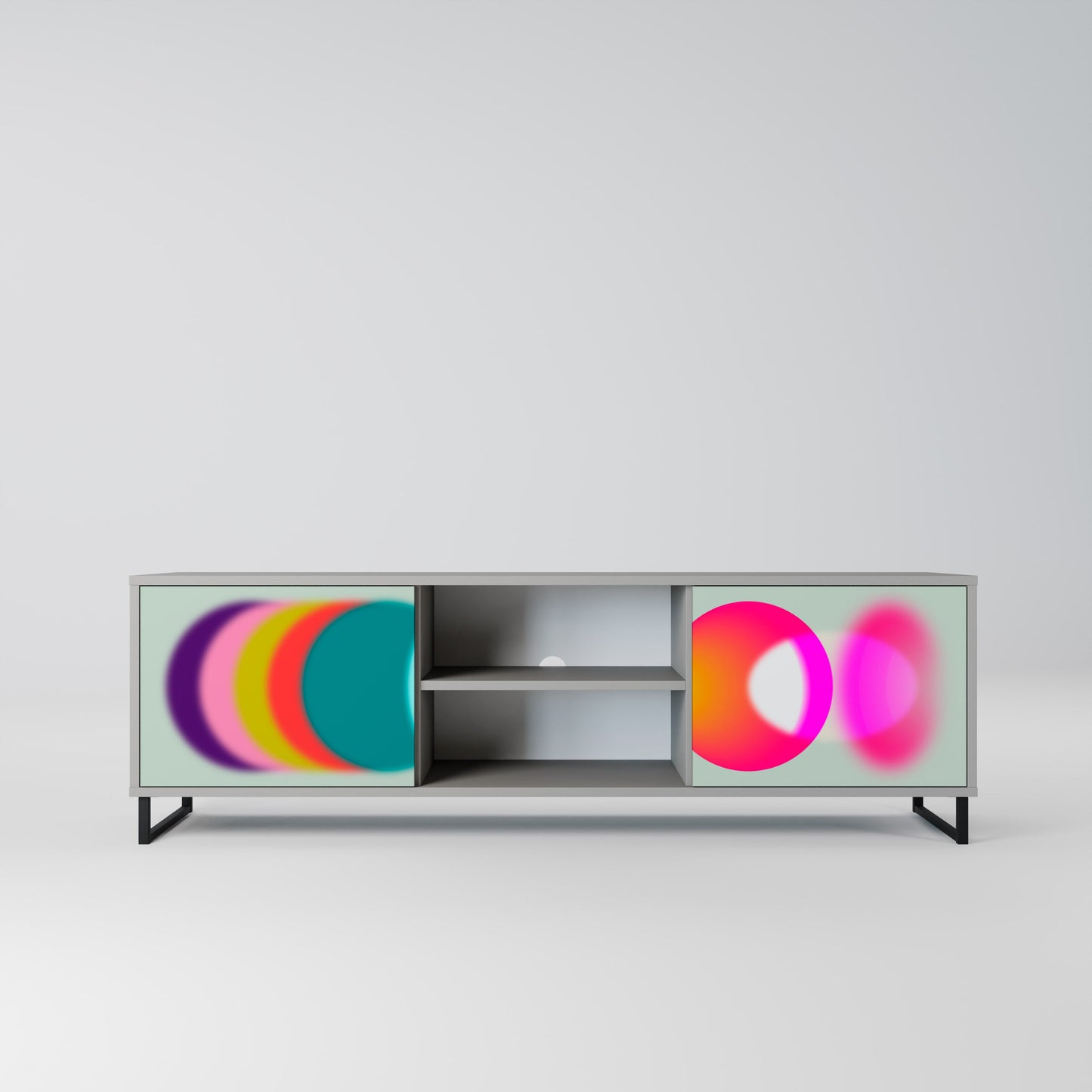 SYMPHONY OF COLORS 2-Door TV Stand in Grey Finish
