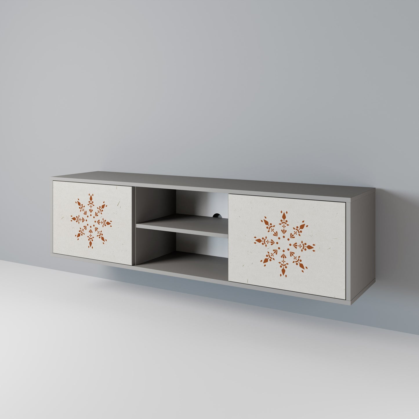 DAILY HARMONY 2-Door TV Stand in Grey Finish