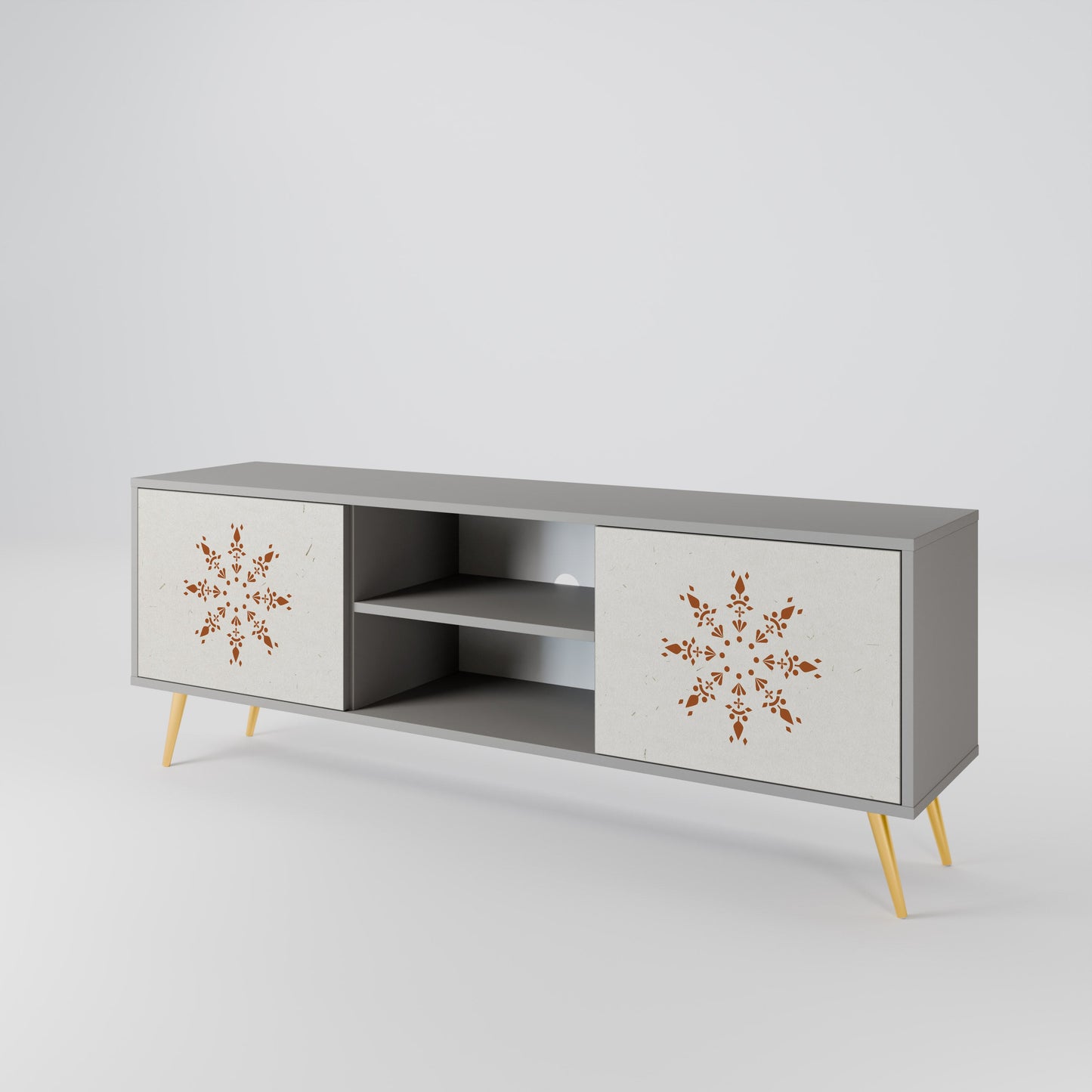 DAILY HARMONY 2-Door TV Stand in Grey Finish