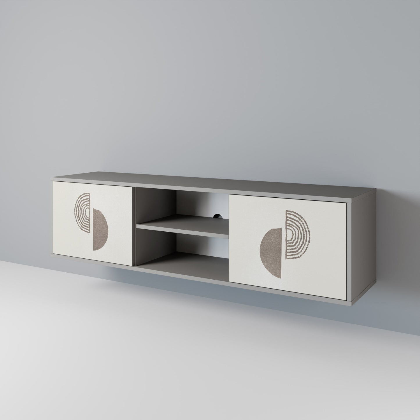 HARMONY ESSENCE 2-Door TV Stand in Grey Finish