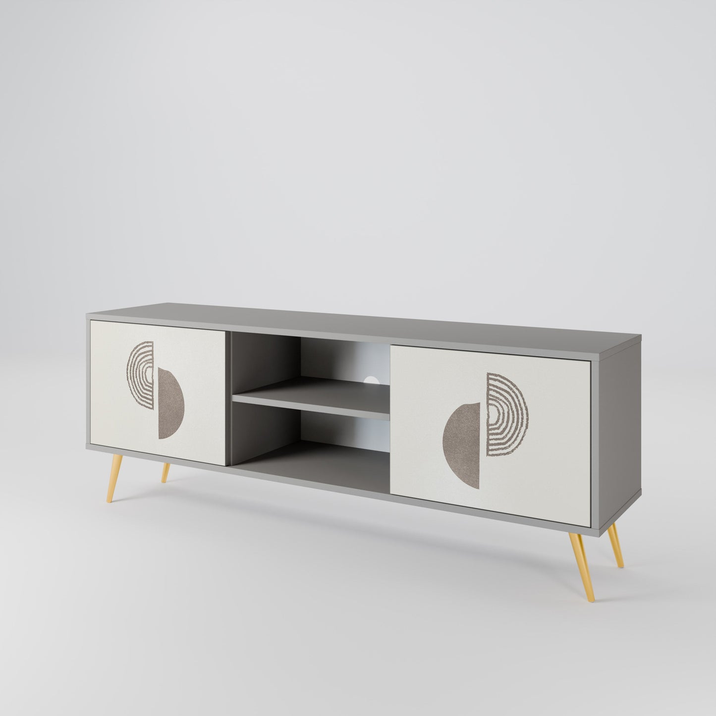 HARMONY ESSENCE 2-Door TV Stand in Grey Finish