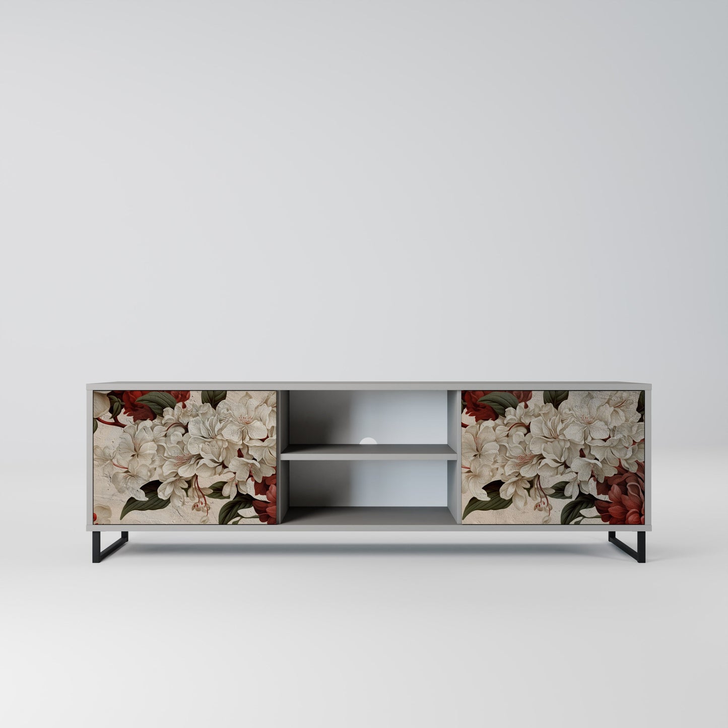 EPHEMERAL DAYS 2-Door TV Stand in Grey Finish