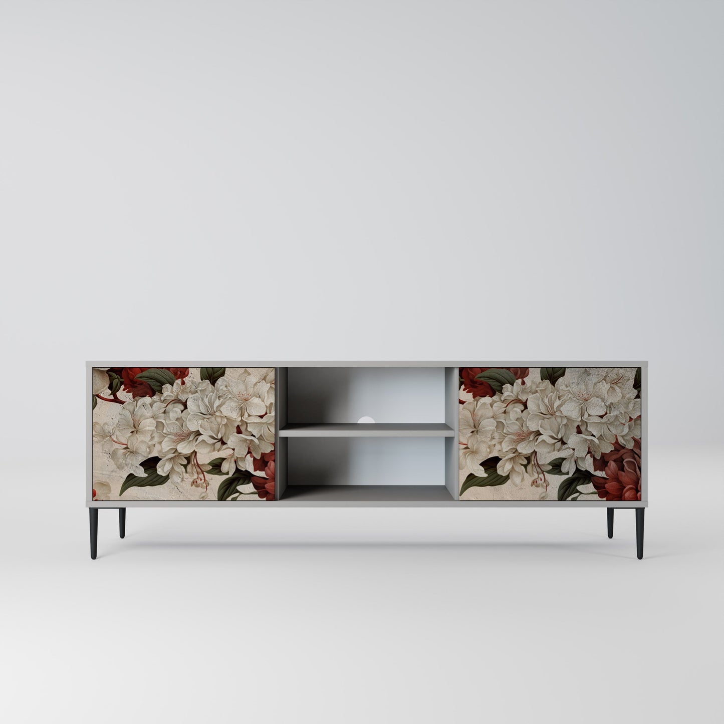 EPHEMERAL DAYS 2-Door TV Stand in Grey Finish