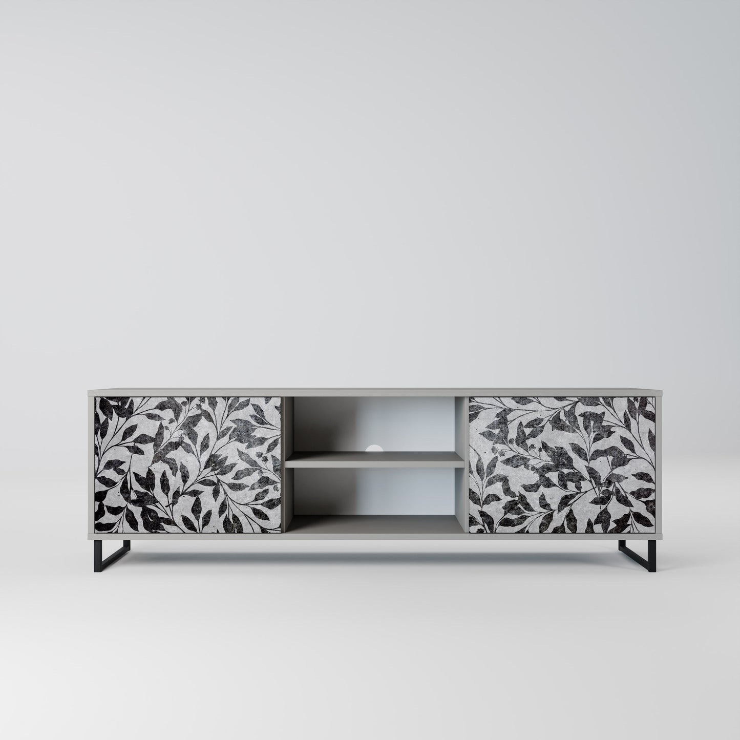 CHARCOAL SPROUT 2-Door TV Stand in Grey Finish