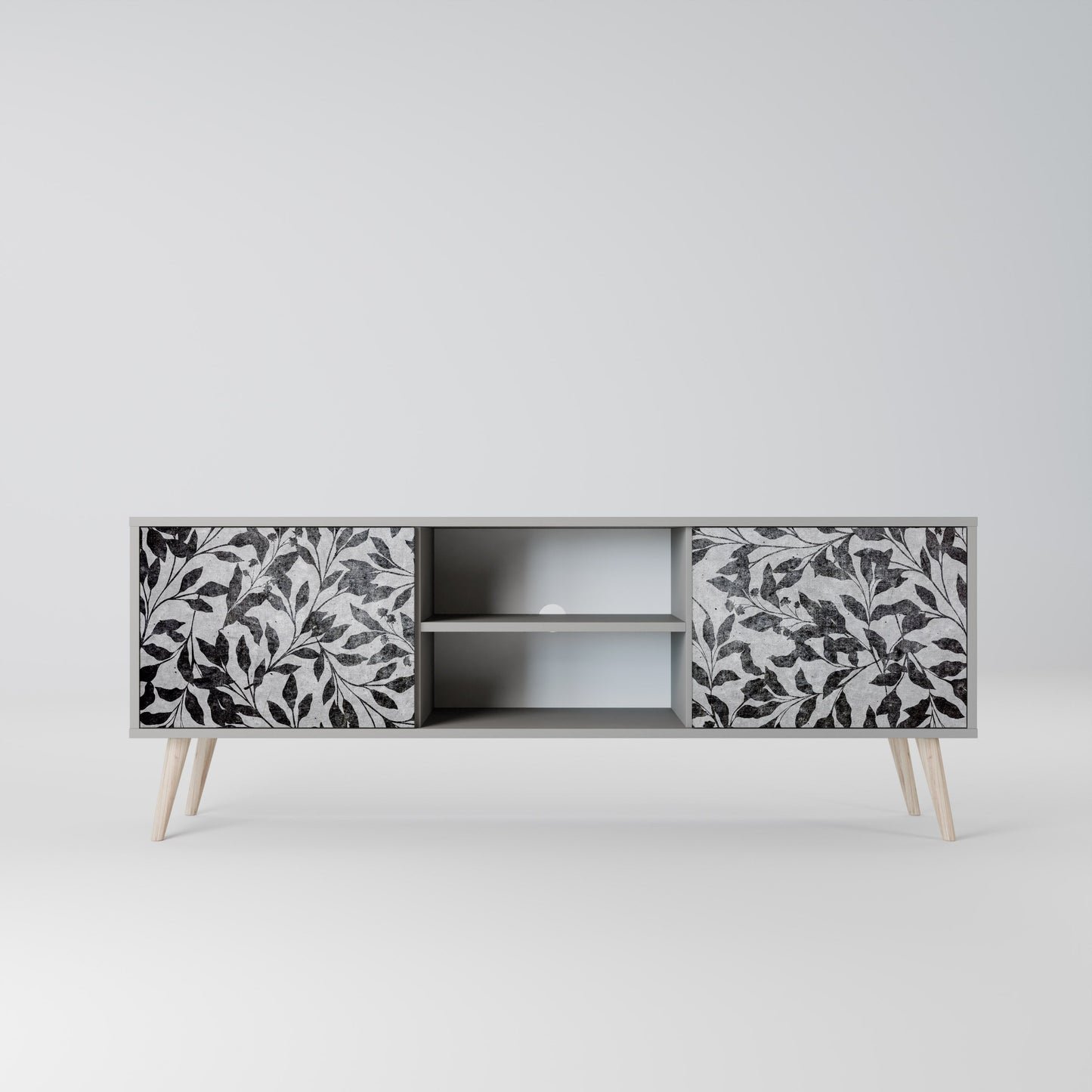 CHARCOAL SPROUT 2-Door TV Stand in Grey Finish