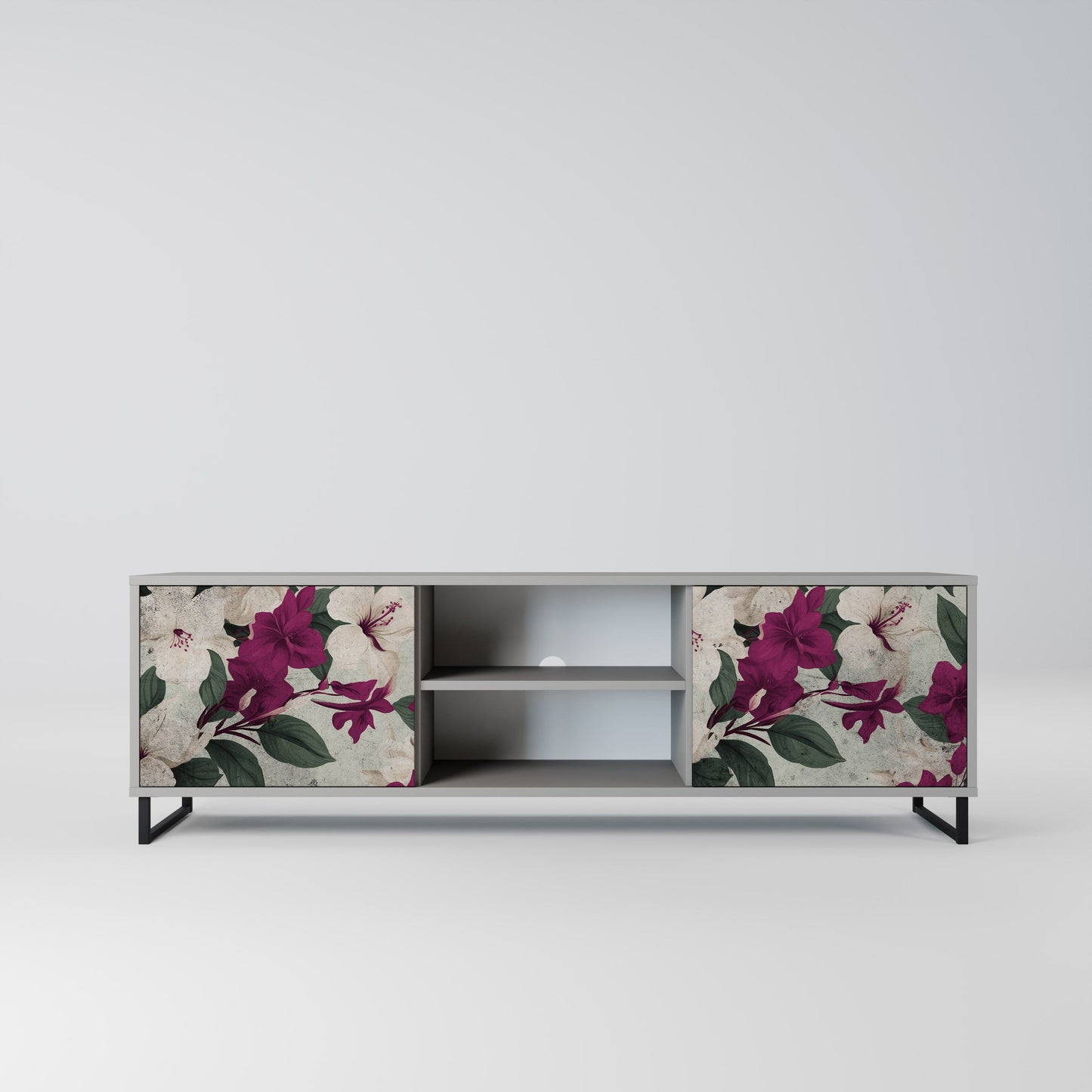 FLOWERET DREAM 2-Door TV Stand in Grey Finish