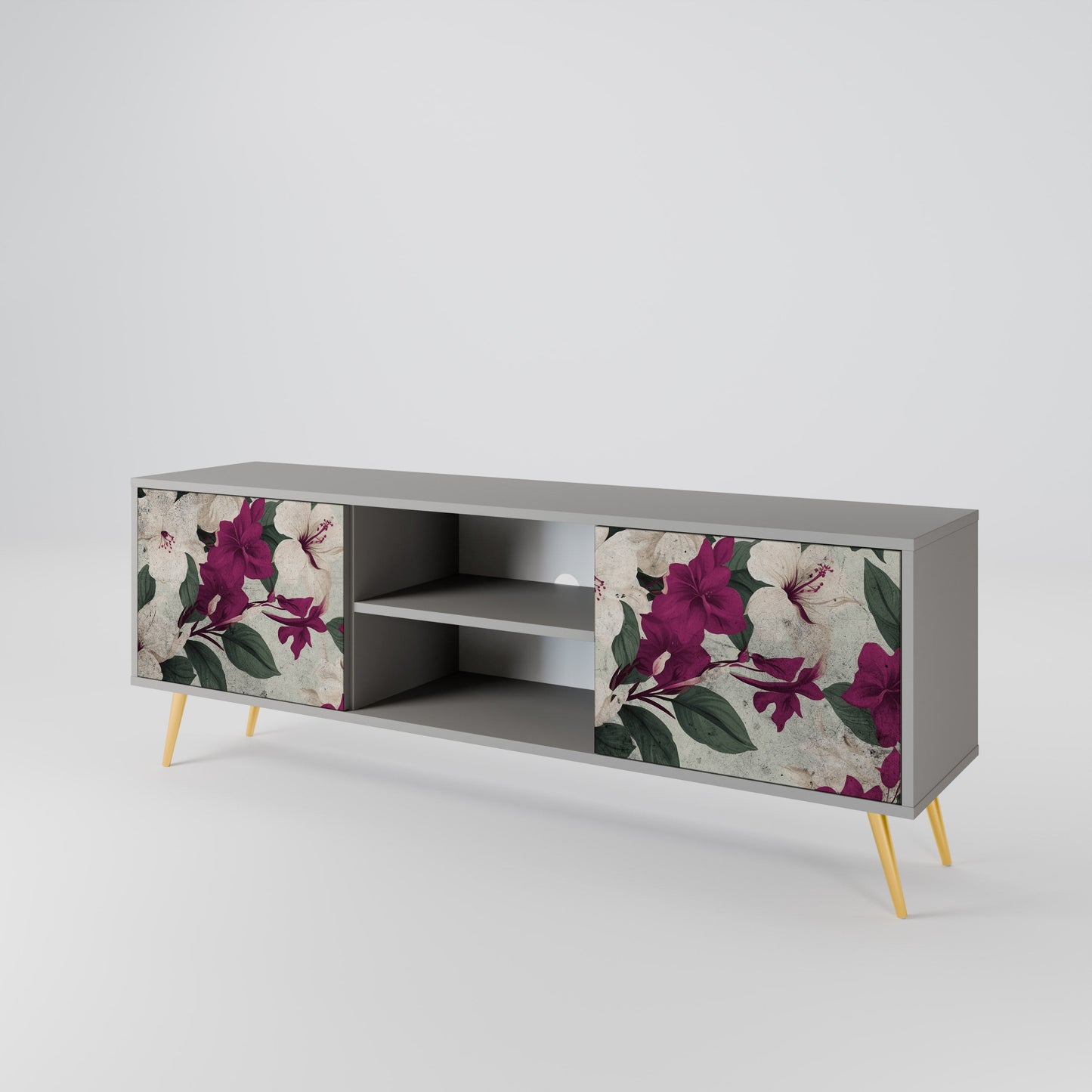 FLOWERET DREAM 2-Door TV Stand in Grey Finish