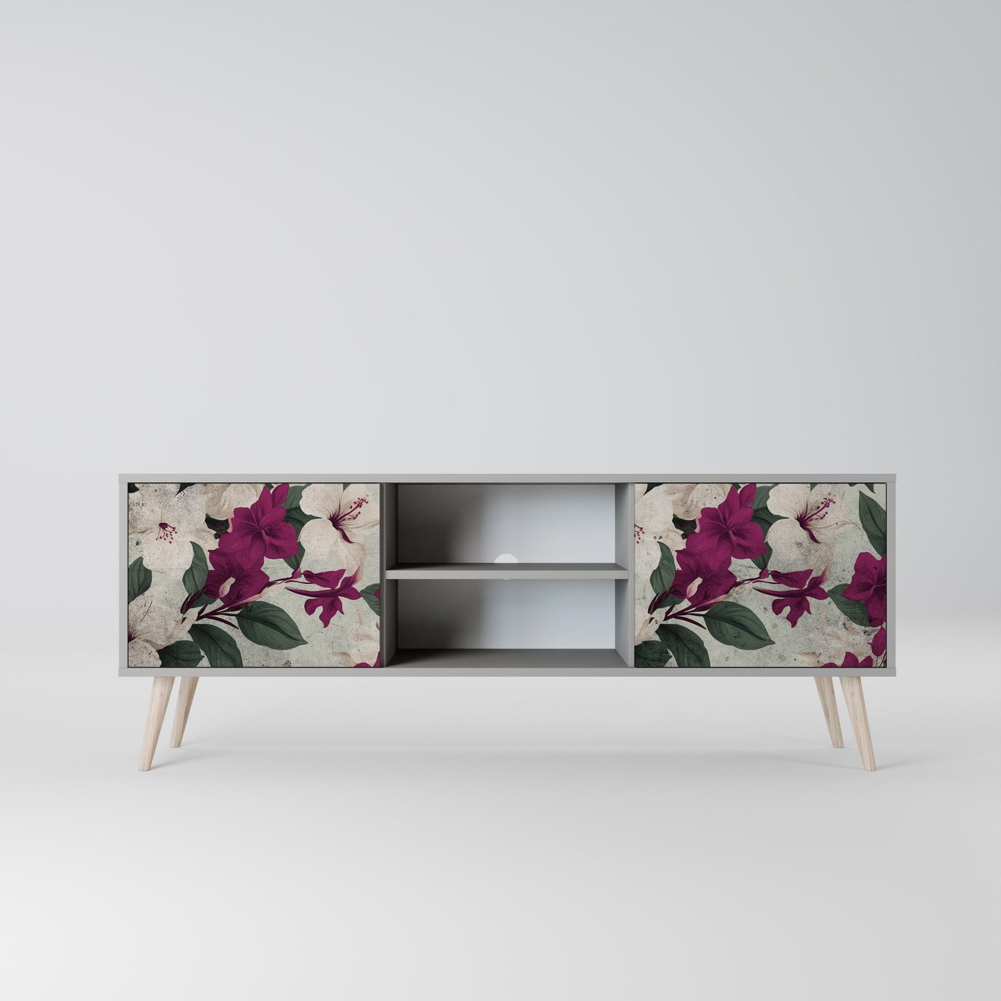 FLOWERET DREAM 2-Door TV Stand in Grey Finish