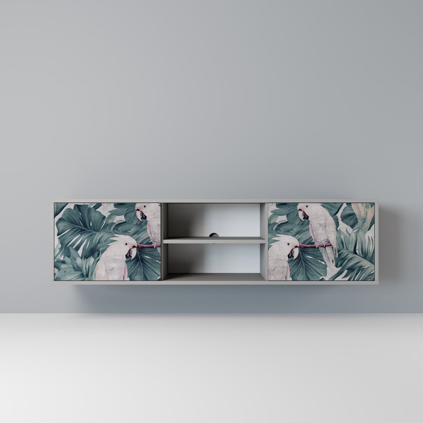 POPINJAY LOOK 2-Door TV Stand in Grey Finish