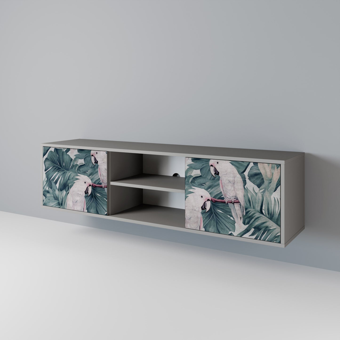 POPINJAY LOOK 2-Door TV Stand in Grey Finish
