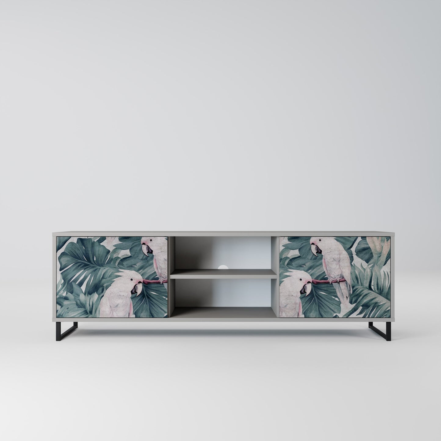 POPINJAY LOOK 2-Door TV Stand in Grey Finish