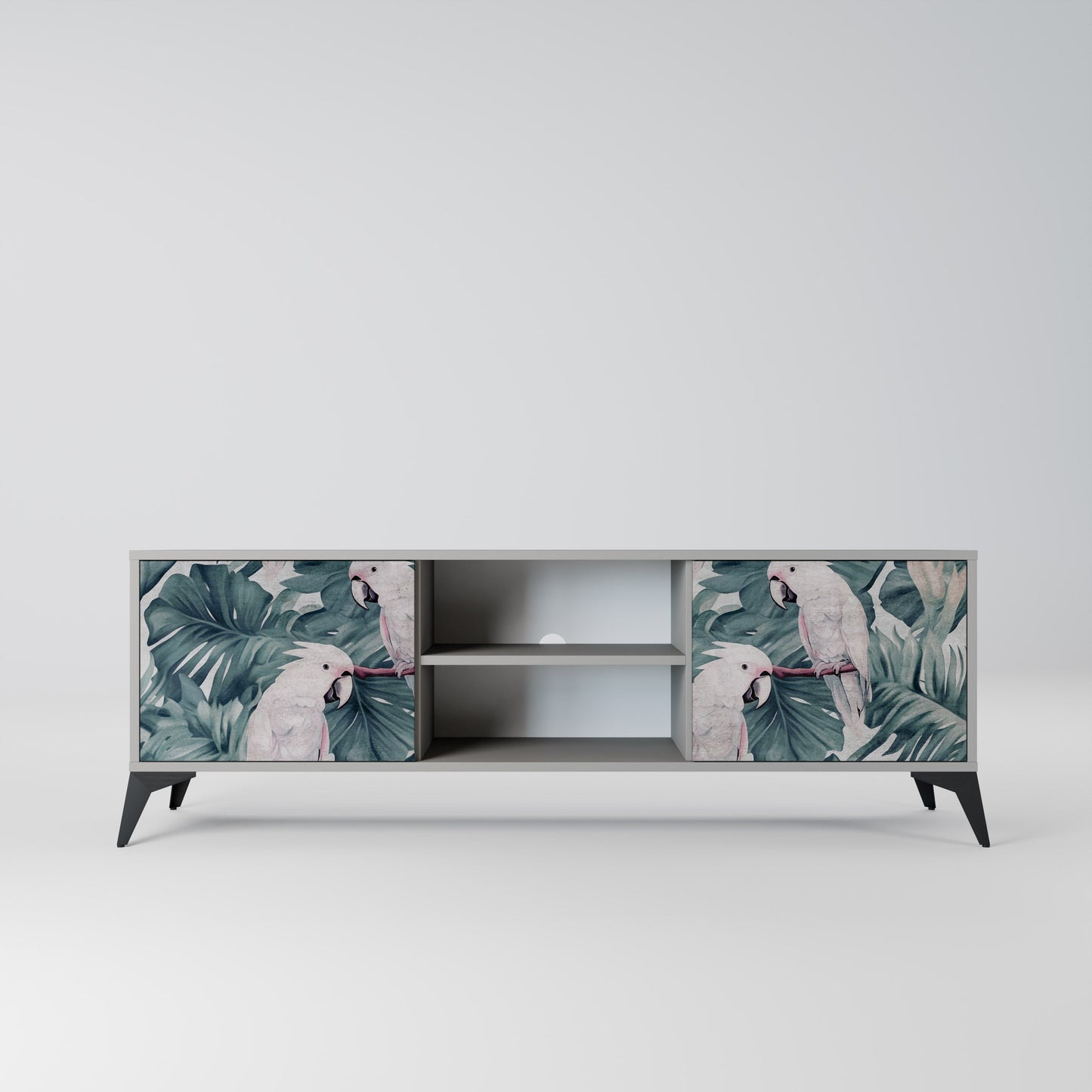 POPINJAY LOOK 2-Door TV Stand in Grey Finish