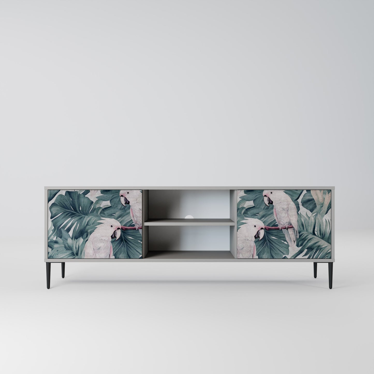 POPINJAY LOOK 2-Door TV Stand in Grey Finish
