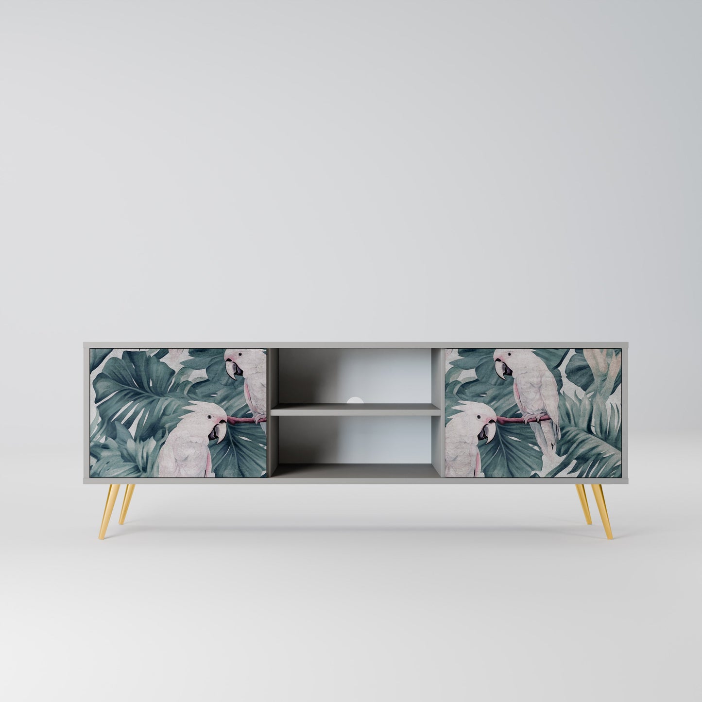 POPINJAY LOOK 2-Door TV Stand in Grey Finish