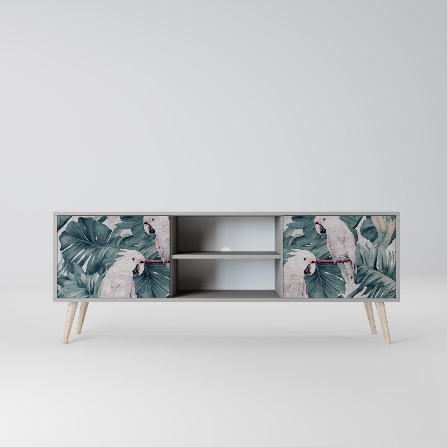 POPINJAY LOOK 2-Door TV Stand in Grey Finish