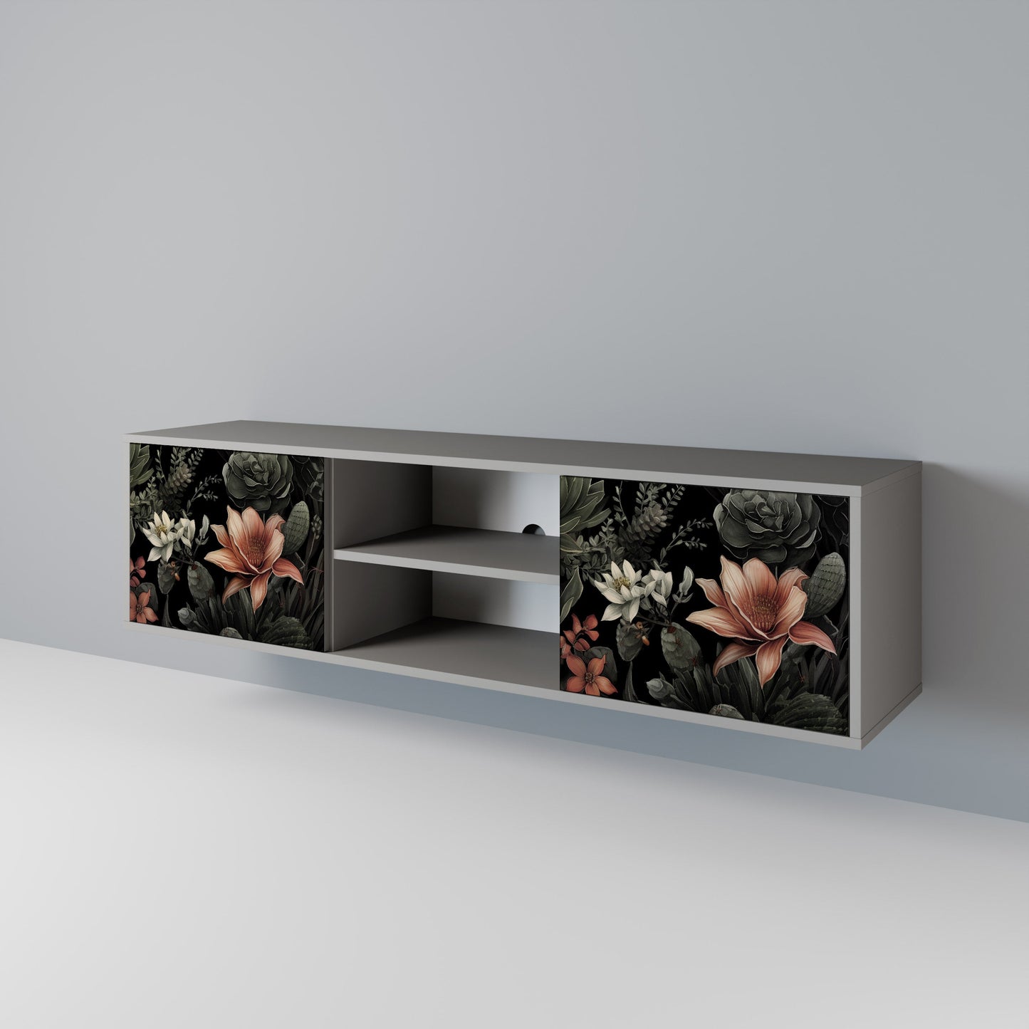 SECRET VERDURE 2-Door TV Stand in Grey Finish