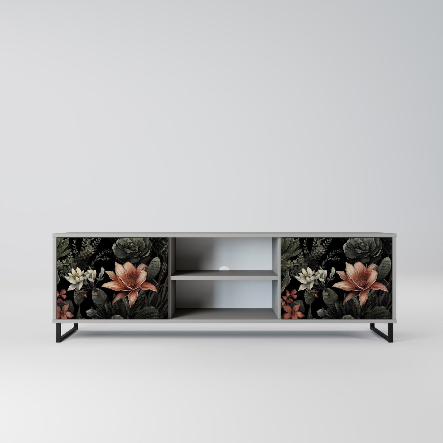 SECRET VERDURE 2-Door TV Stand in Grey Finish