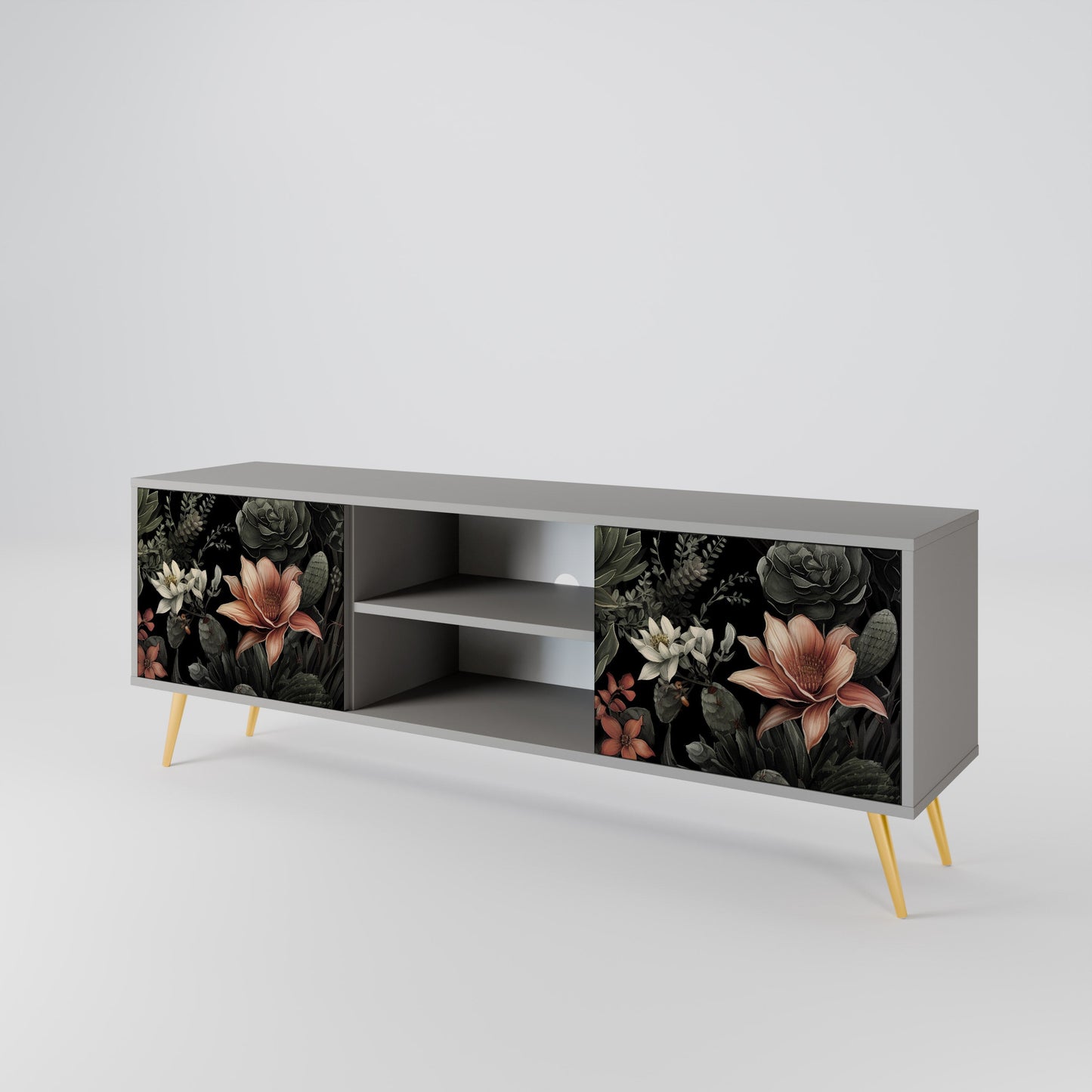 SECRET VERDURE 2-Door TV Stand in Grey Finish