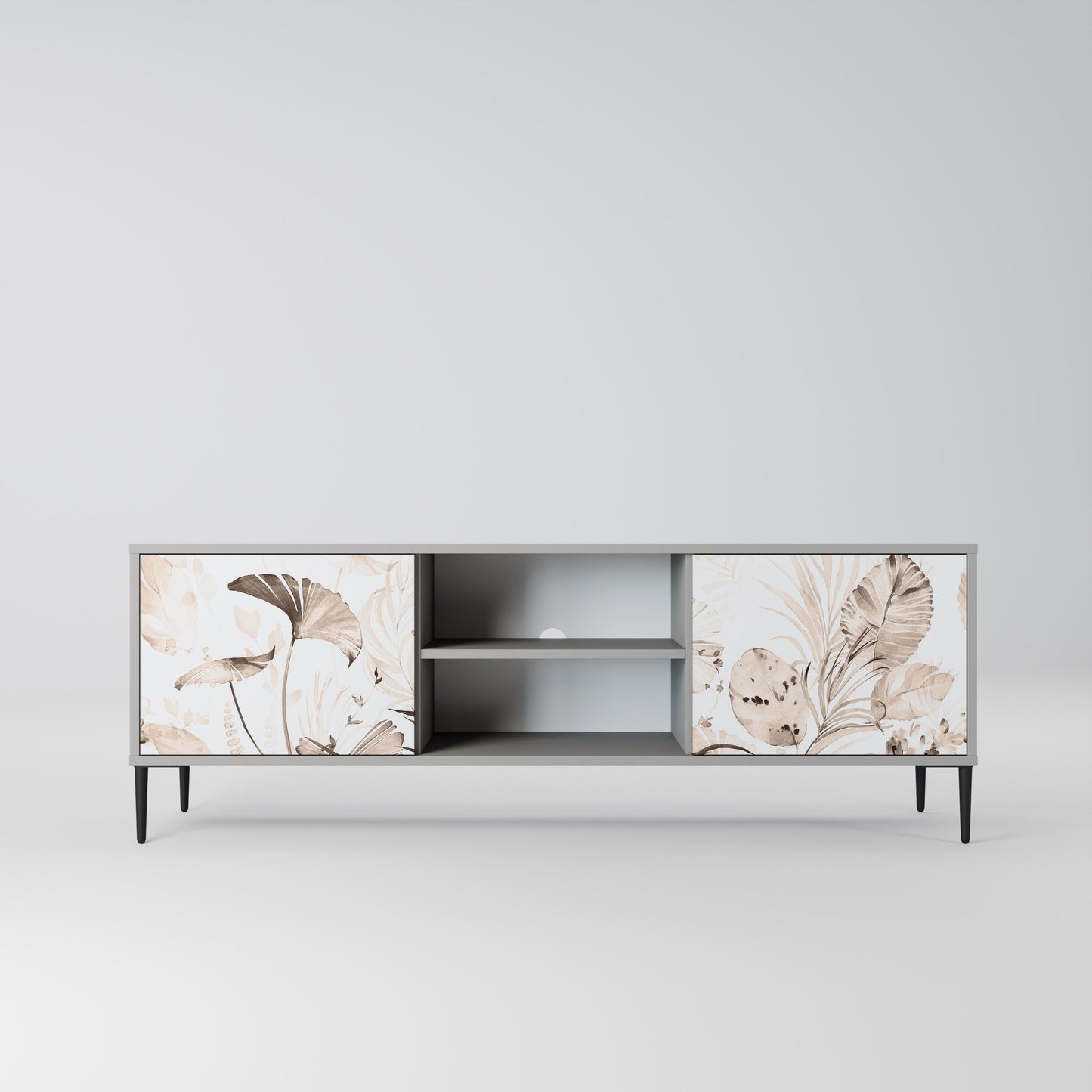 WILD TENDERNESS 2-Door TV Stand in Grey Finish