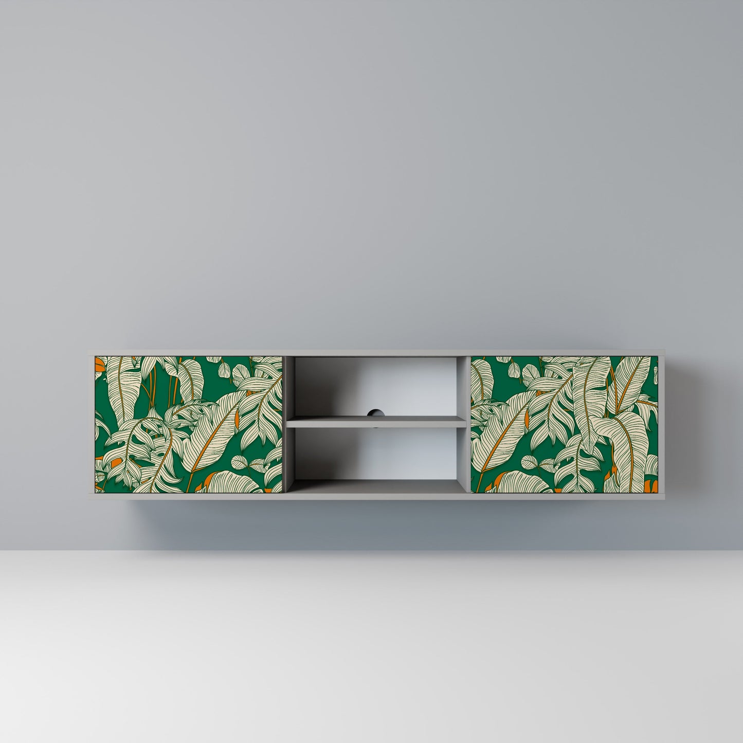 VERDANT PLEASURES 2-Door TV Stand in Grey Finish