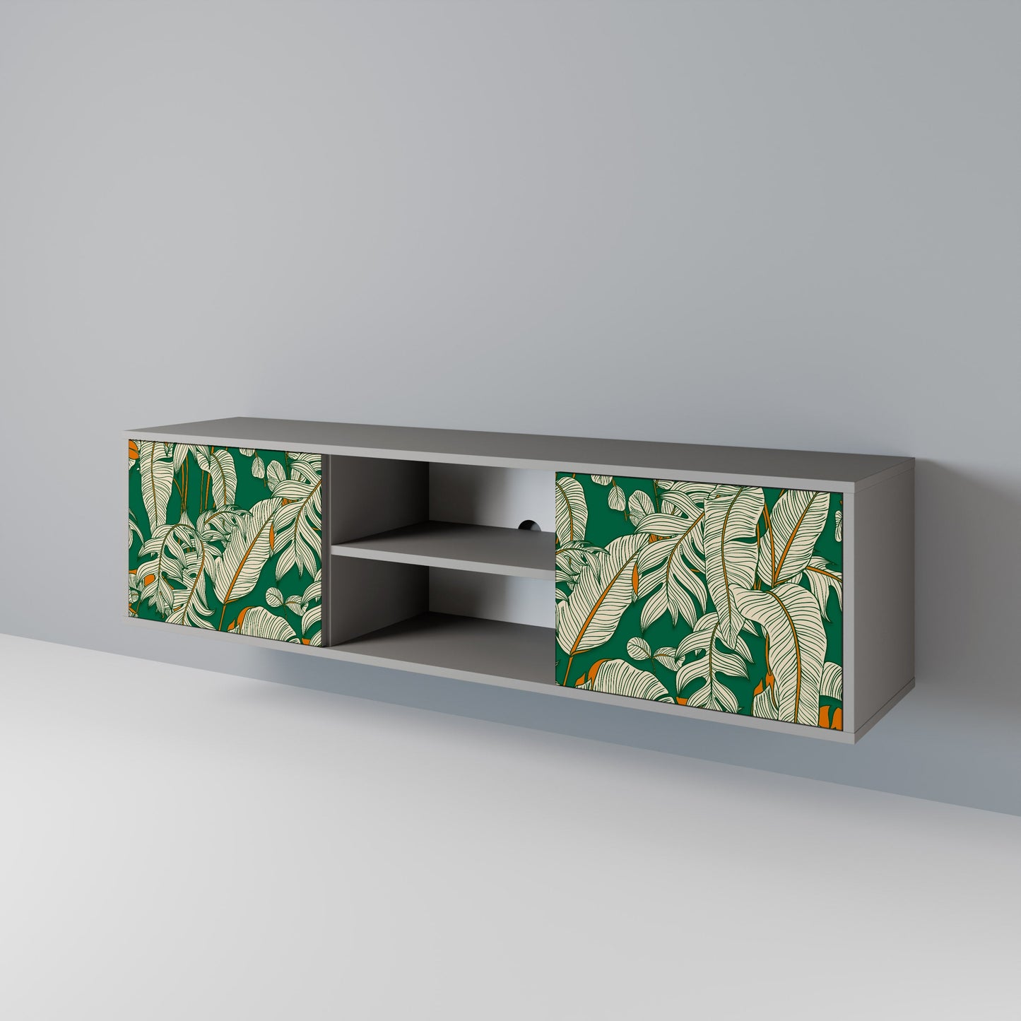 VERDANT PLEASURES 2-Door TV Stand in Grey Finish