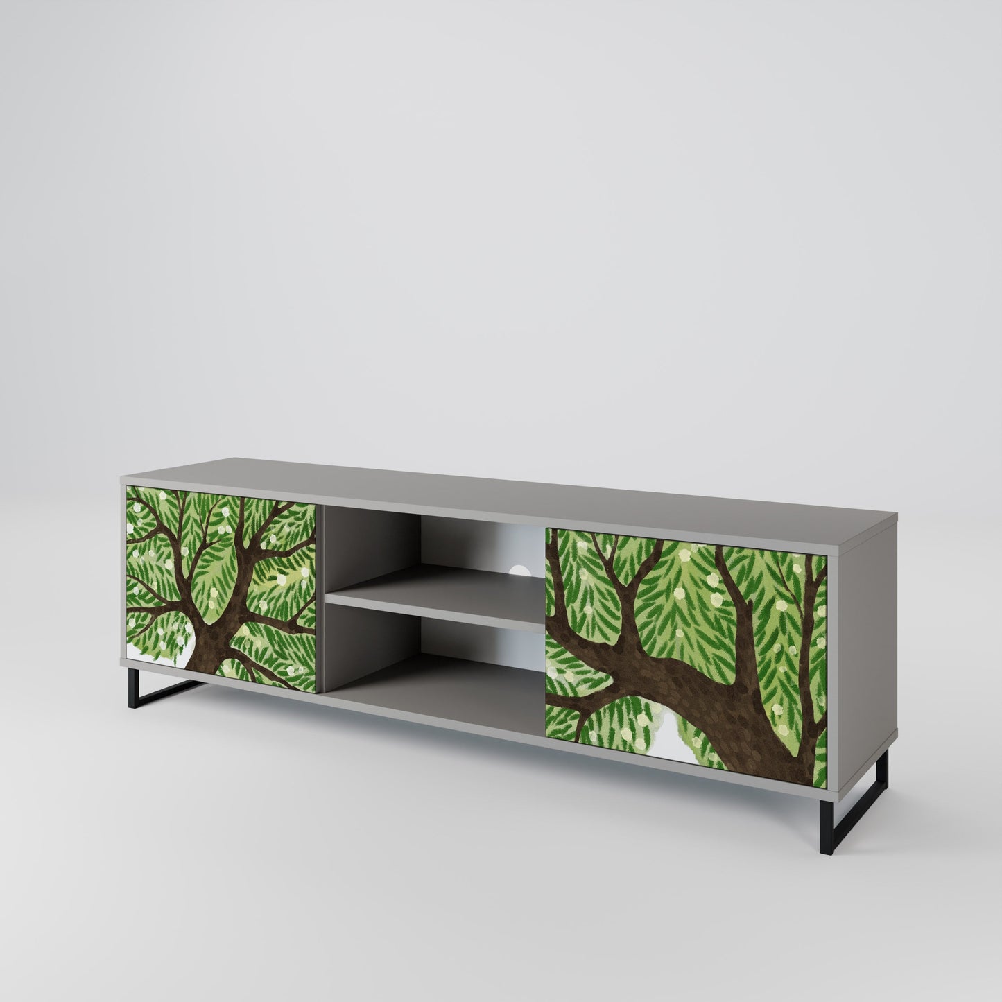 WILDERNESS DASH 2-Door TV Stand in Grey Finish