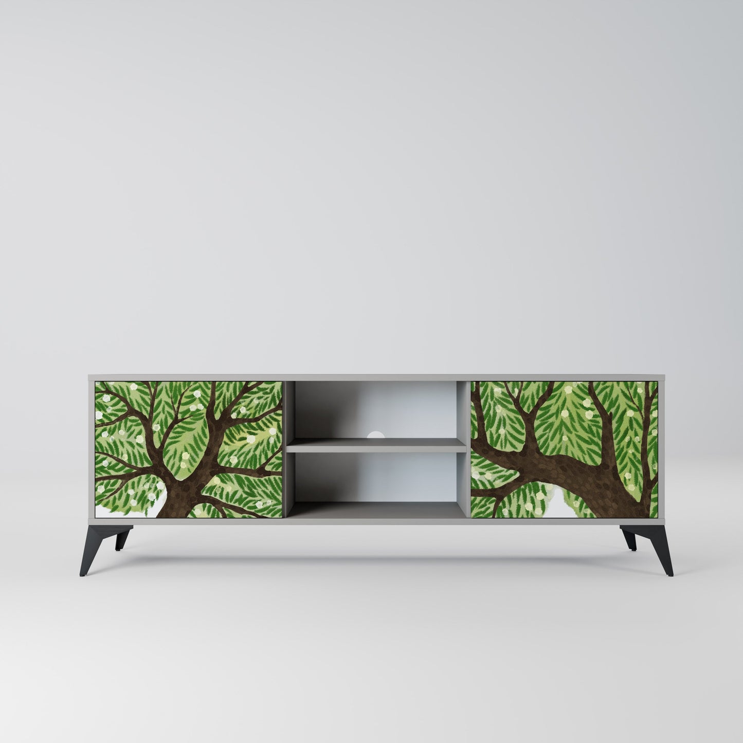 WILDERNESS DASH 2-Door TV Stand in Grey Finish