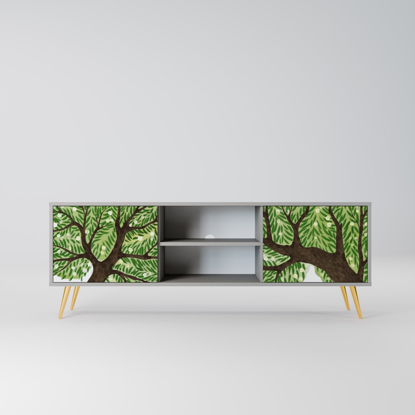 WILDERNESS DASH 2-Door TV Stand in Grey Finish