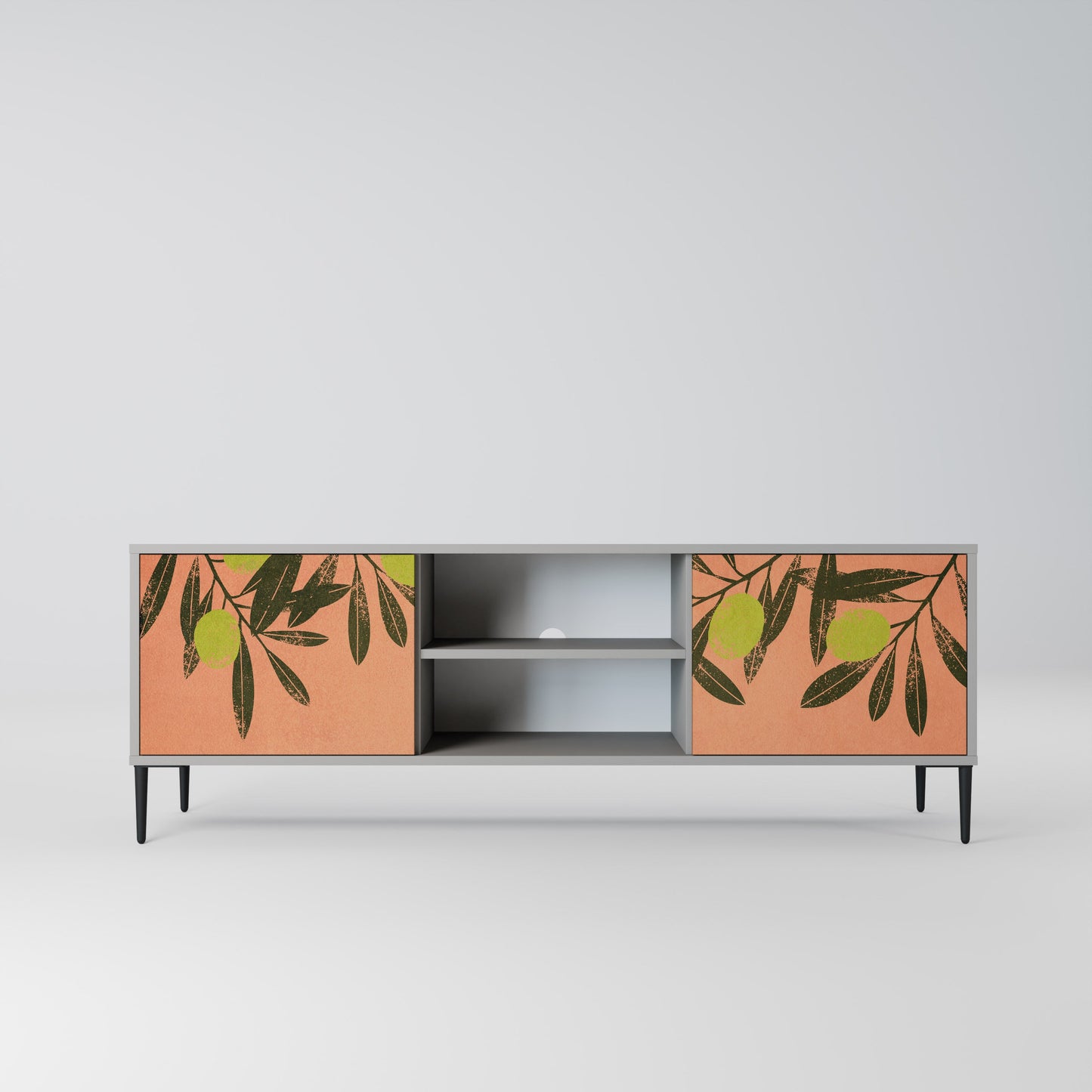 JUICY OLIVES 2-Door TV Stand in Grey Finish