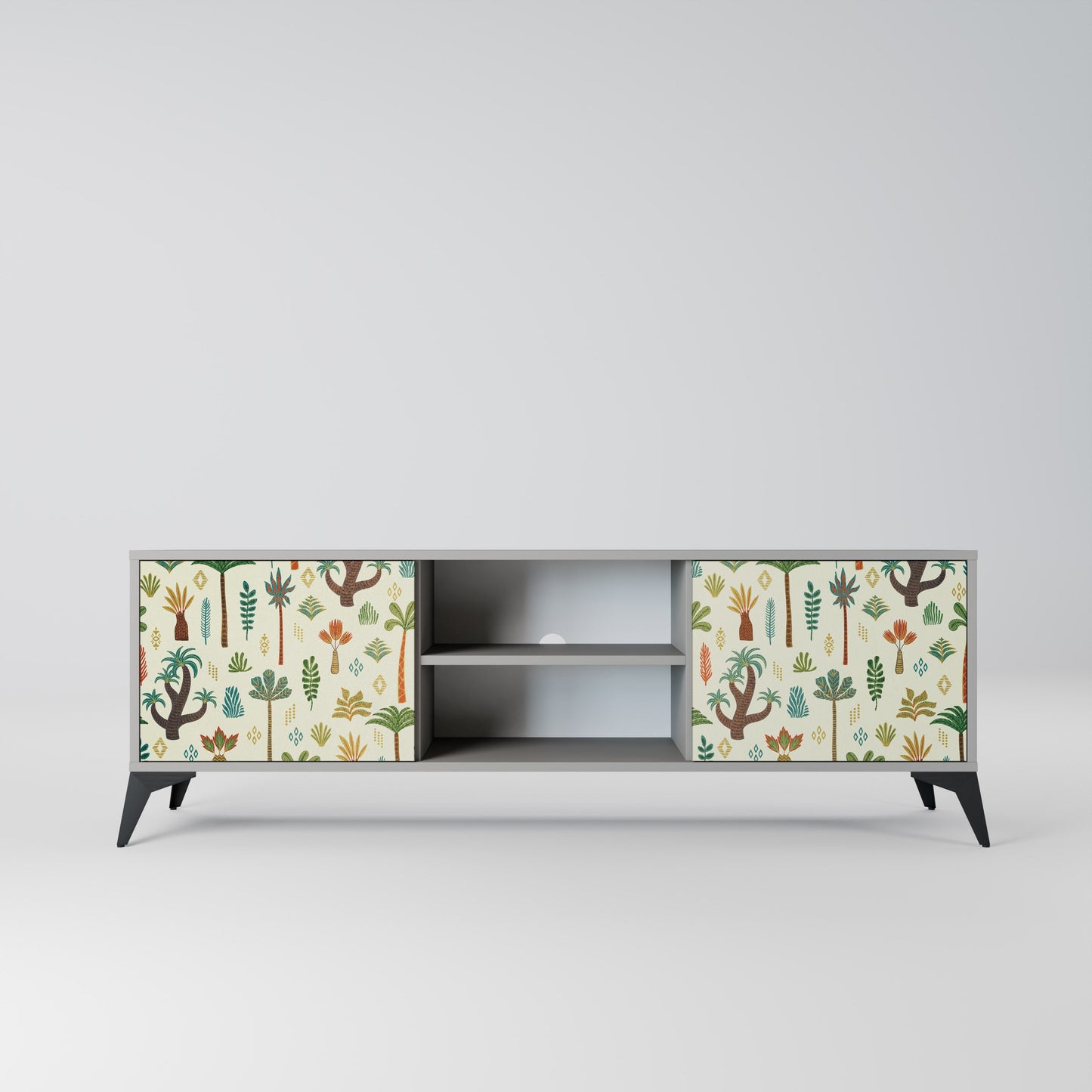PALM SPRING 2-Door TV Stand in Grey Finish