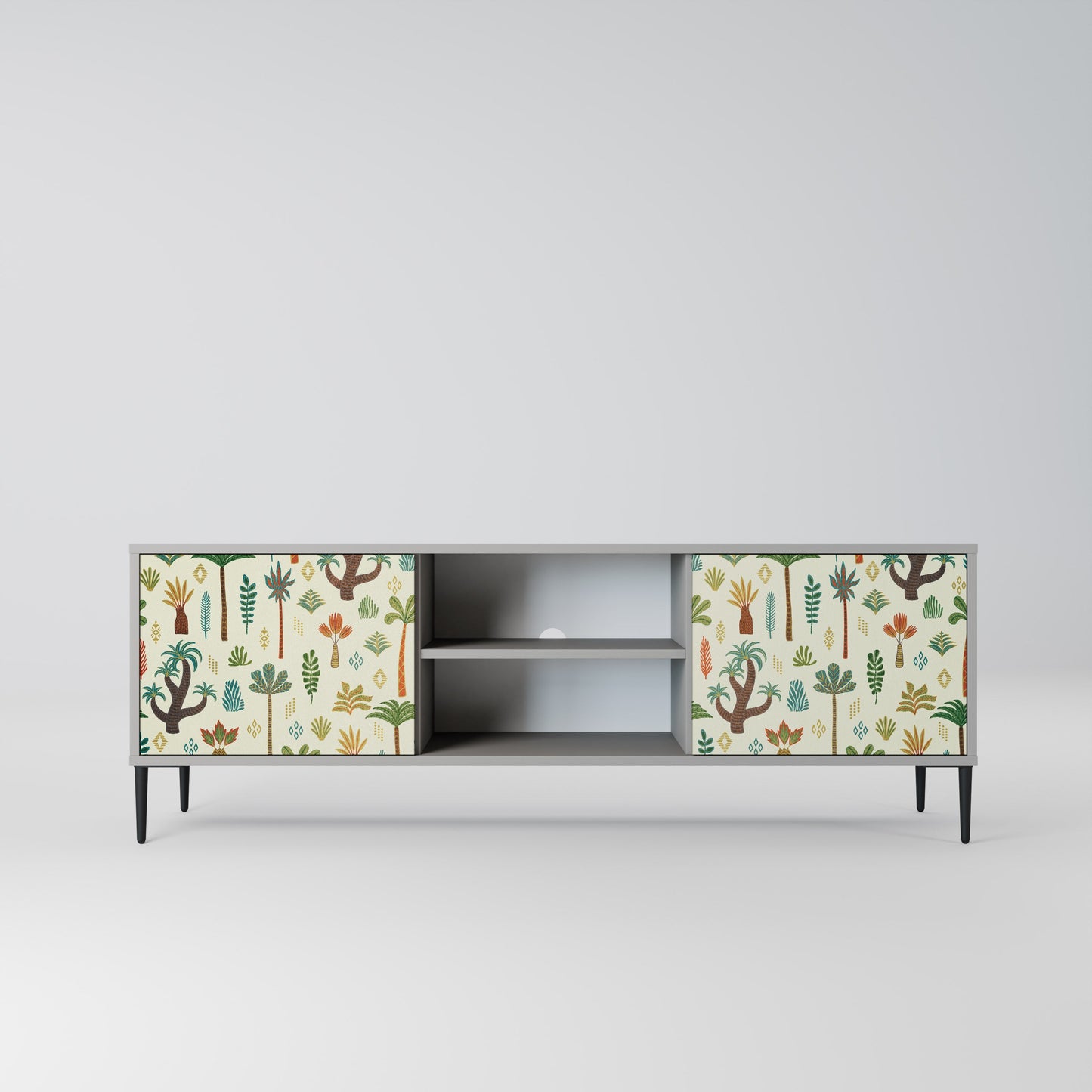 PALM SPRING 2-Door TV Stand in Grey Finish