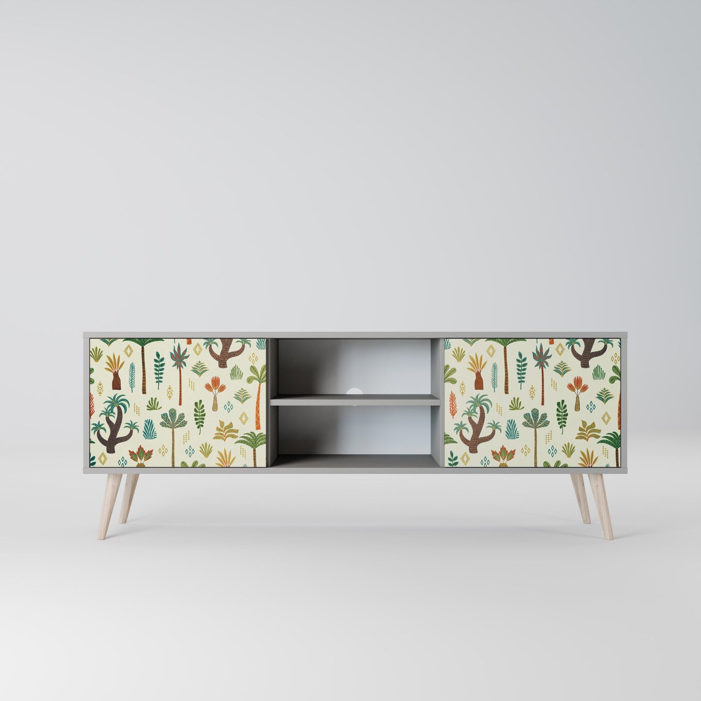 PALM SPRING 2-Door TV Stand in Grey Finish