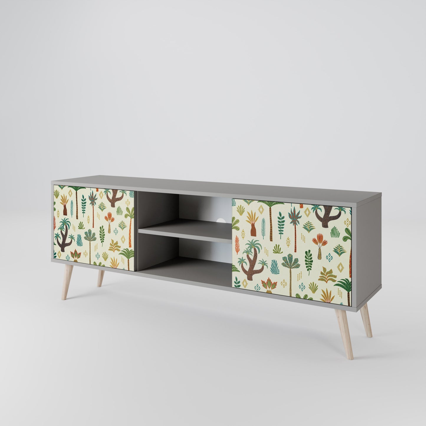 PALM SPRING 2-Door TV Stand in Grey Finish