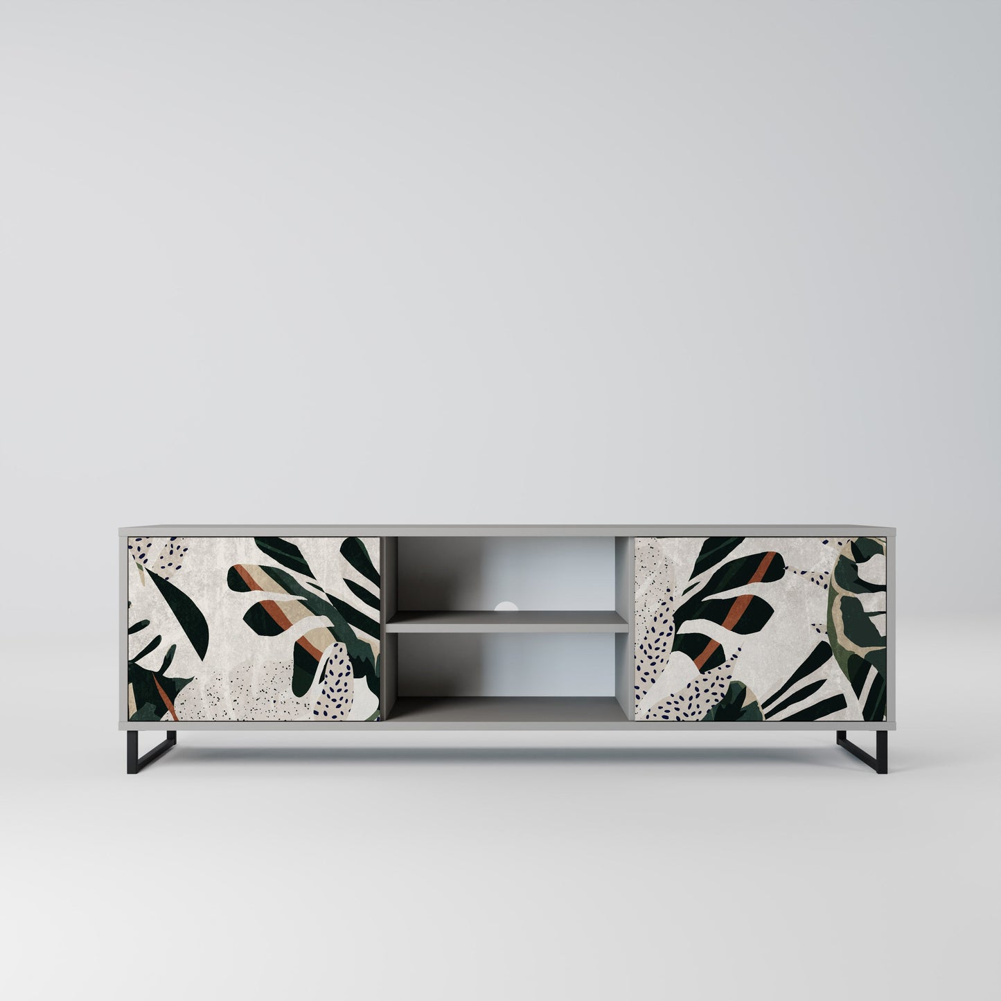 VERDURE FORMATION 2-Door TV Stand in Grey Finish