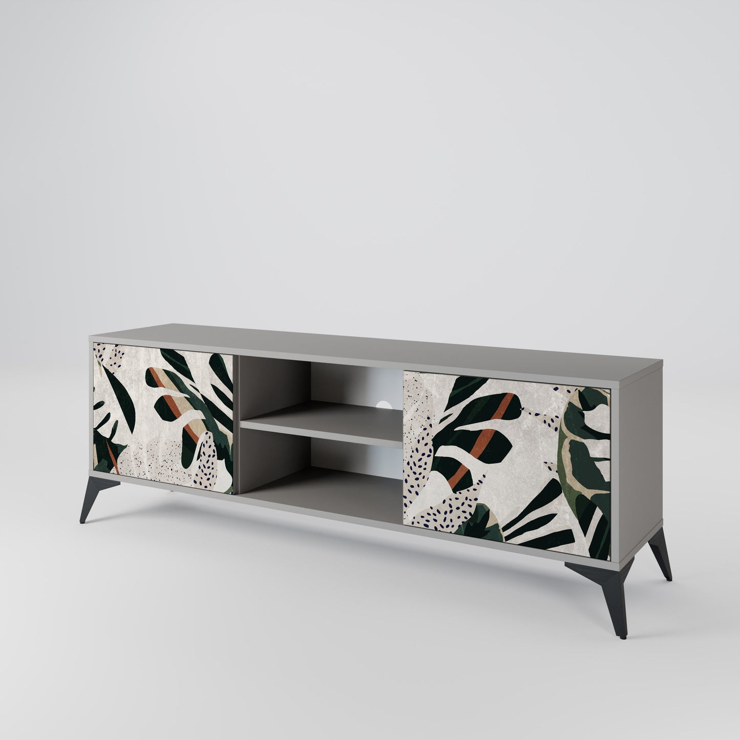 VERDURE FORMATION 2-Door TV Stand in Grey Finish
