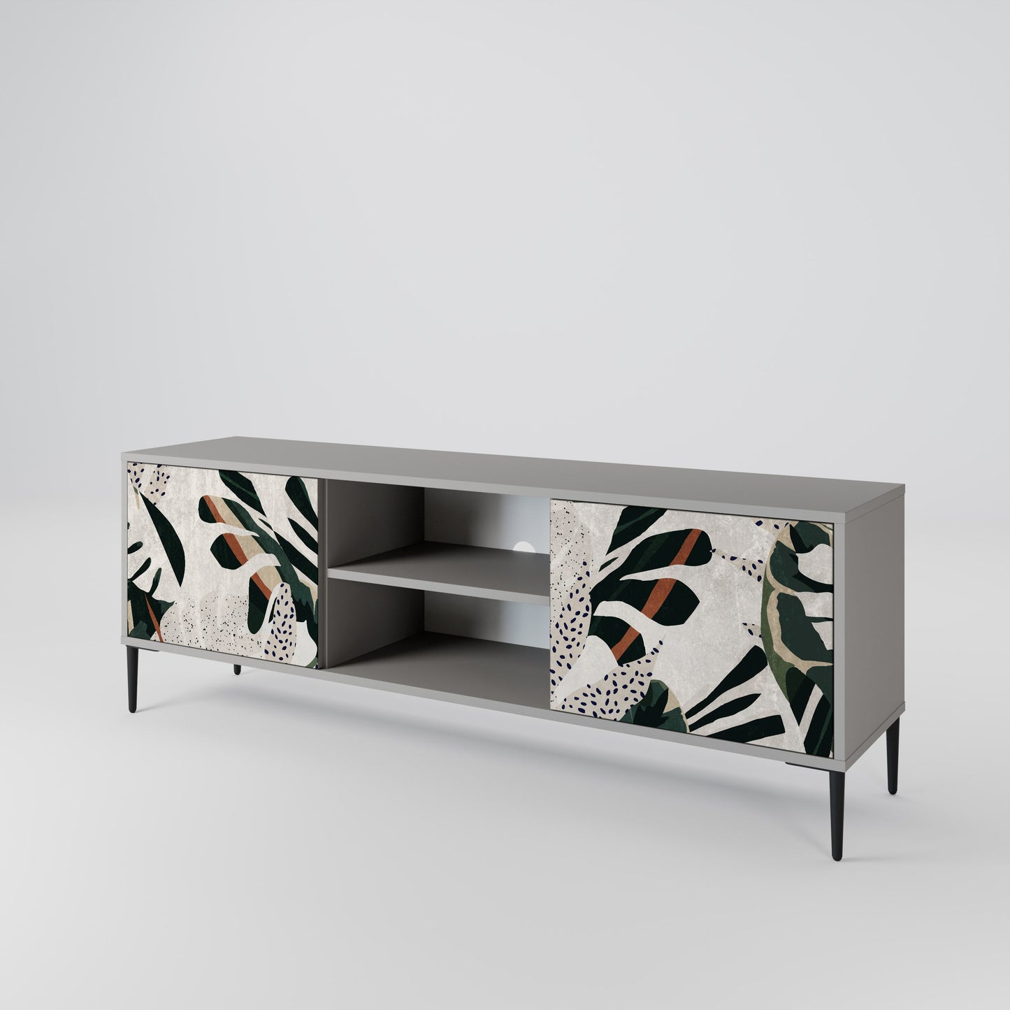 VERDURE FORMATION 2-Door TV Stand in Grey Finish