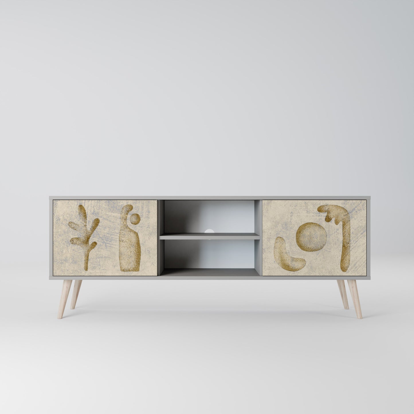 SAND SCULPTURES 2-Door TV Stand in Grey Finish