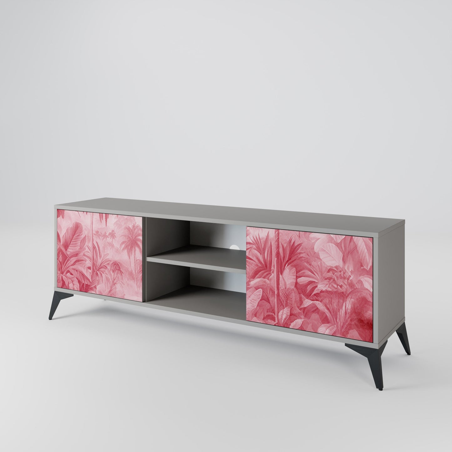SWEET TROPICS 2-Door TV Stand in Grey Finish