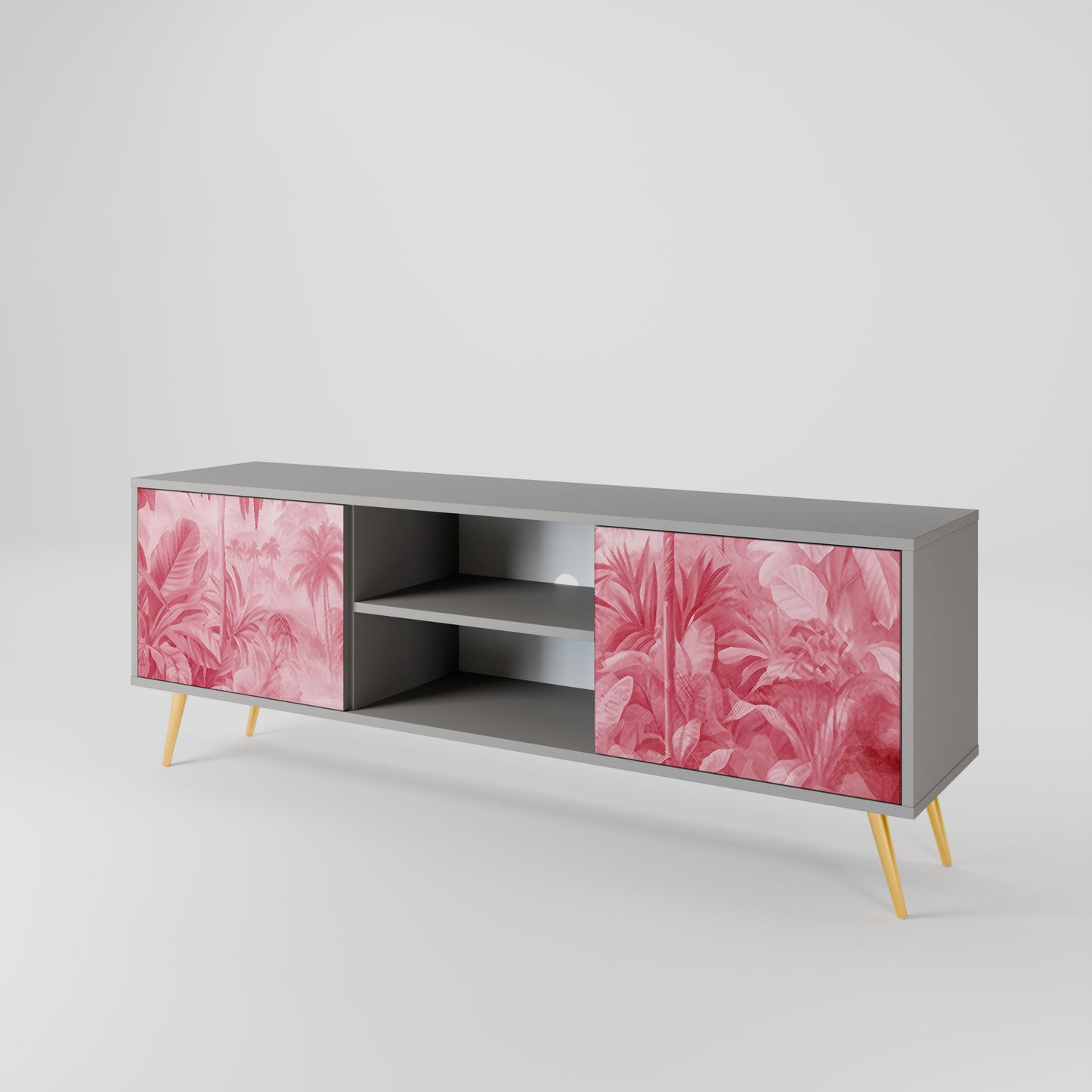 SWEET TROPICS 2-Door TV Stand in Grey Finish