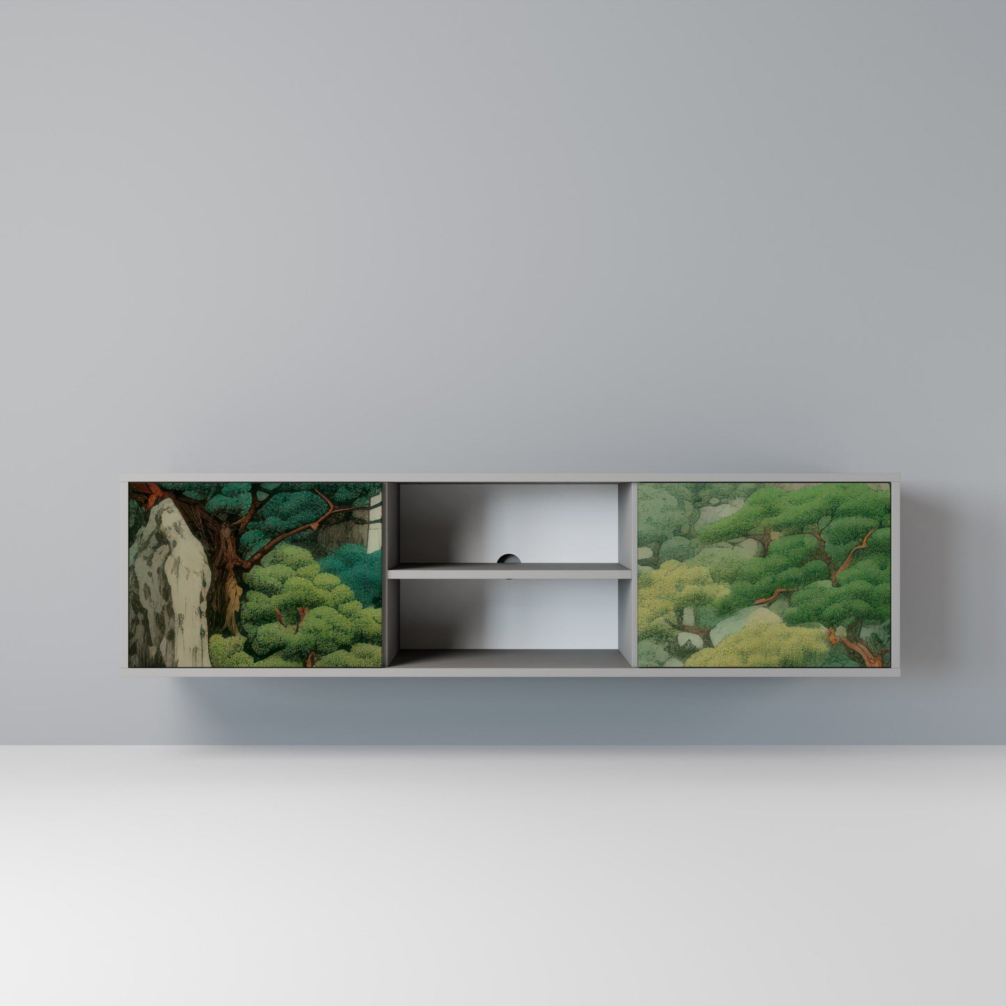 VERDURE ABYSS 2-Door TV Stand in Grey Finish