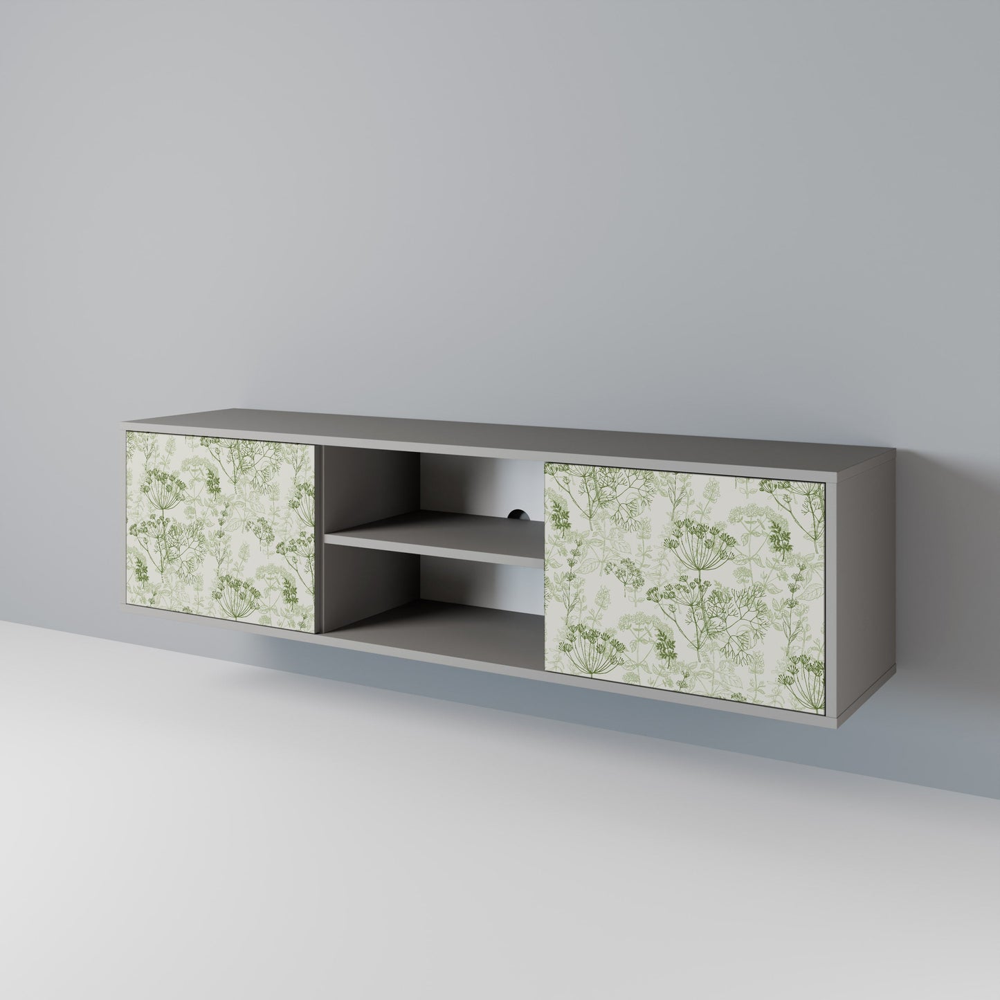 FENNEL BALDACHIN 2-Door TV Stand in Grey Finish