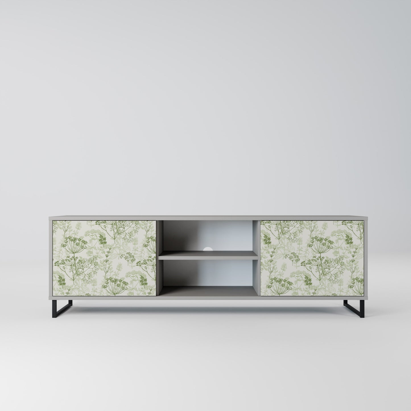 FENNEL BALDACHIN 2-Door TV Stand in Grey Finish