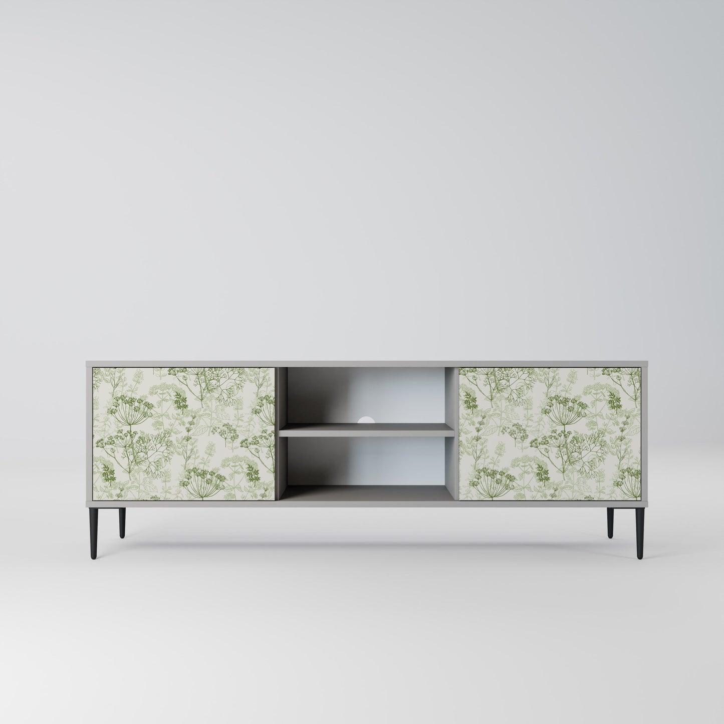 FENNEL BALDACHIN 2-Door TV Stand in Grey Finish