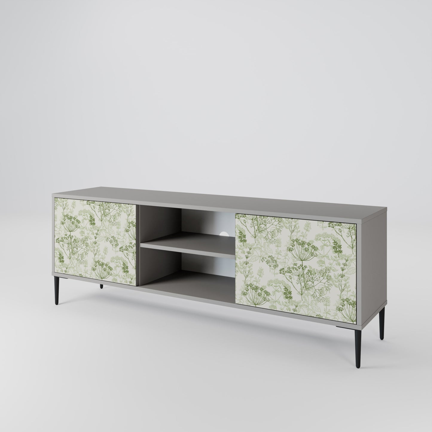 FENNEL BALDACHIN 2-Door TV Stand in Grey Finish