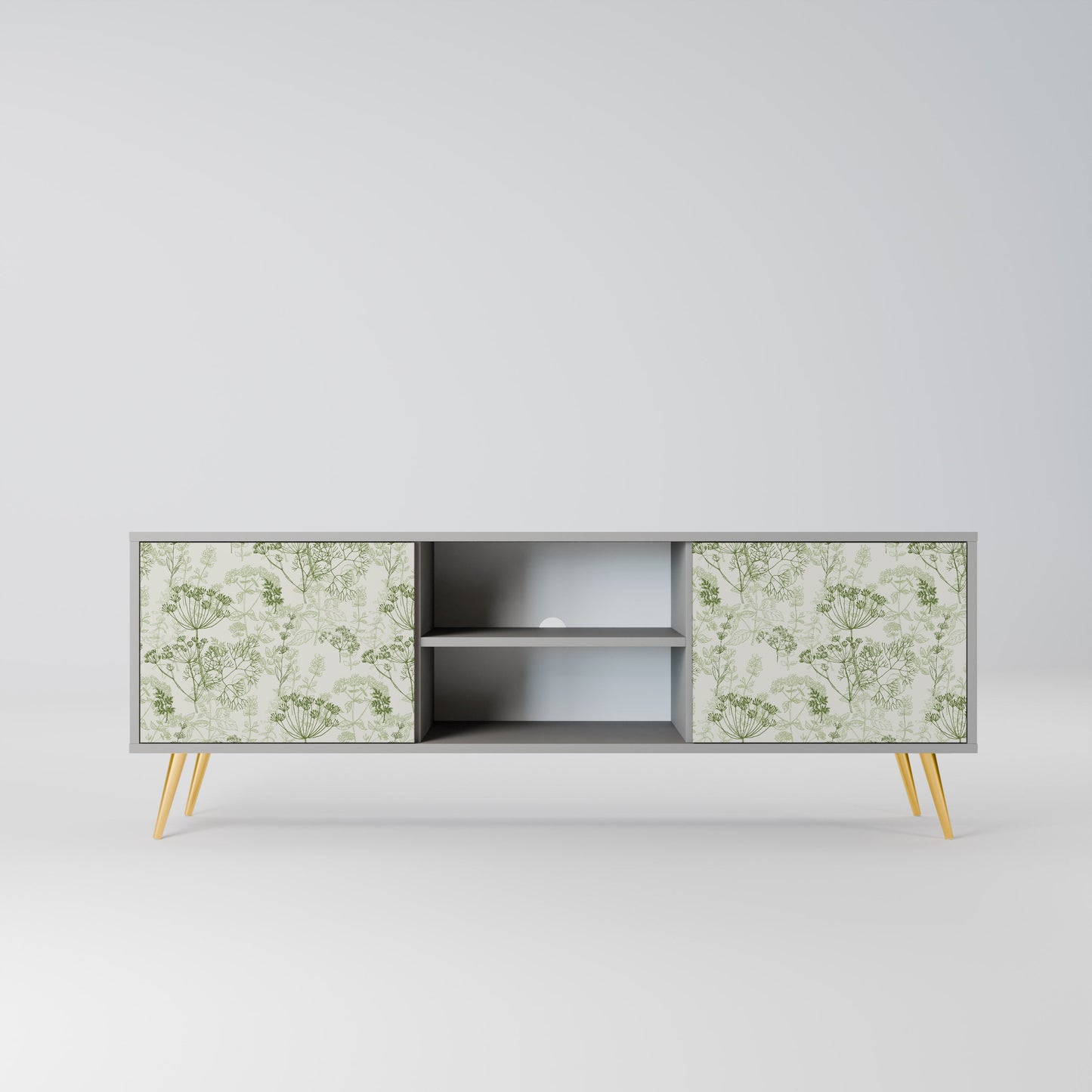 FENNEL BALDACHIN 2-Door TV Stand in Grey Finish