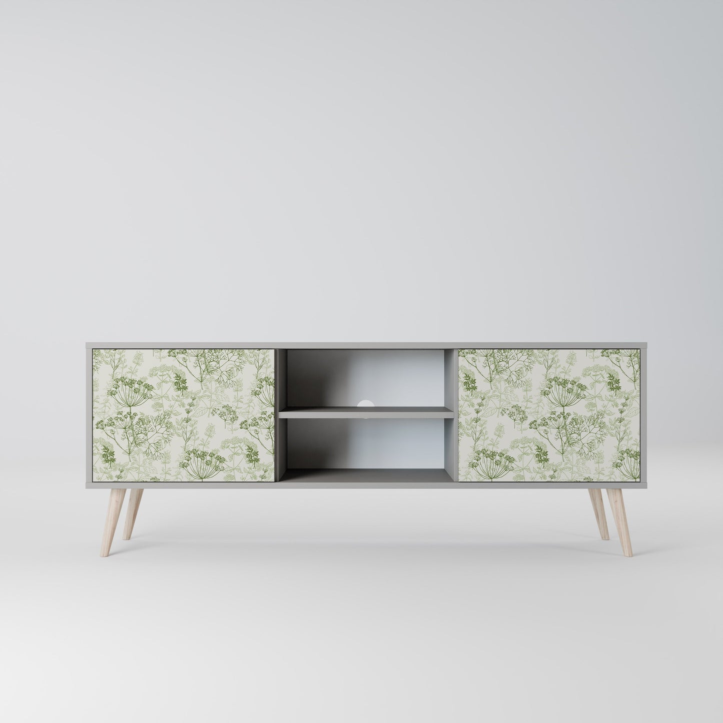 FENNEL BALDACHIN 2-Door TV Stand in Grey Finish