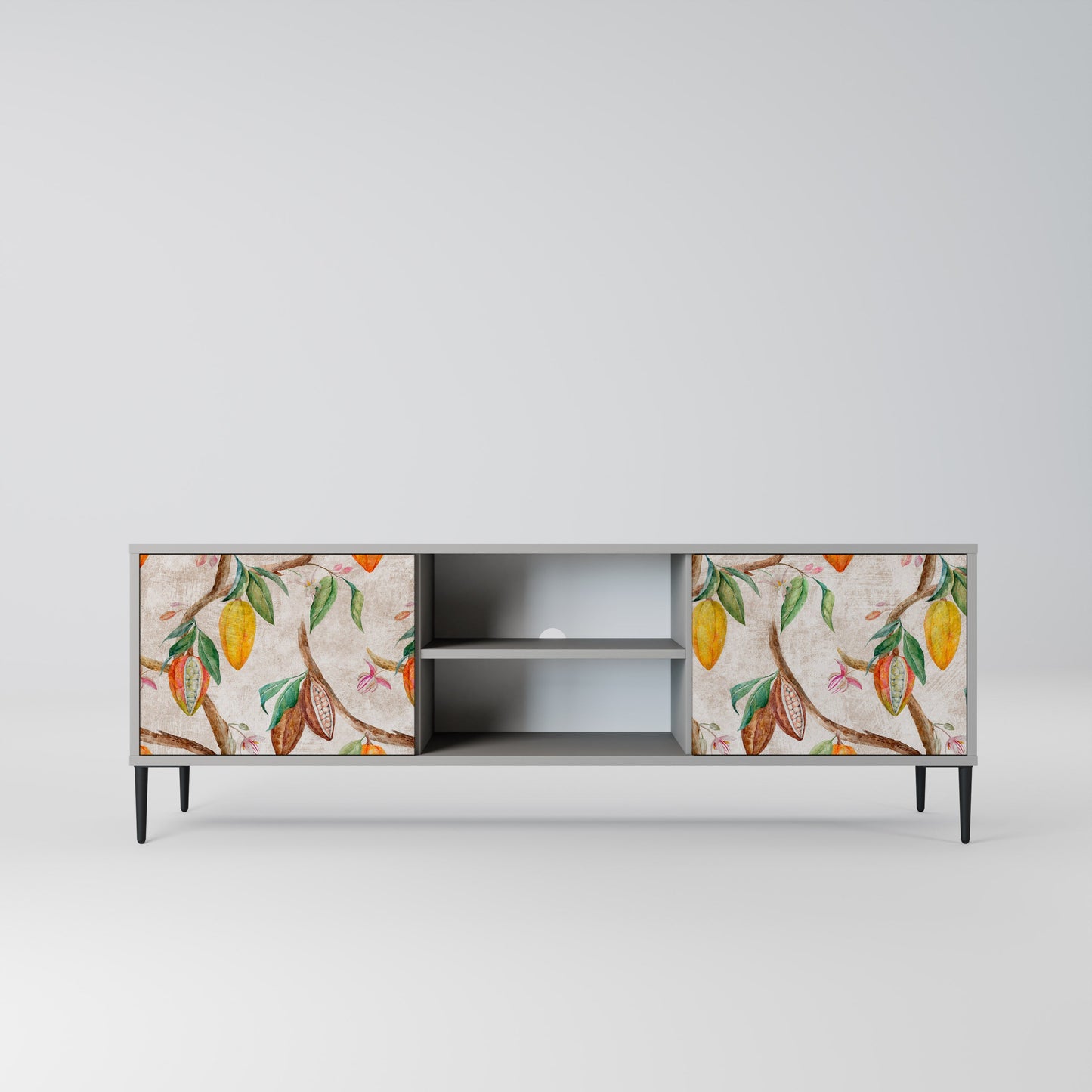 COCOA FRUITS 2-Door TV Stand in Grey Finish