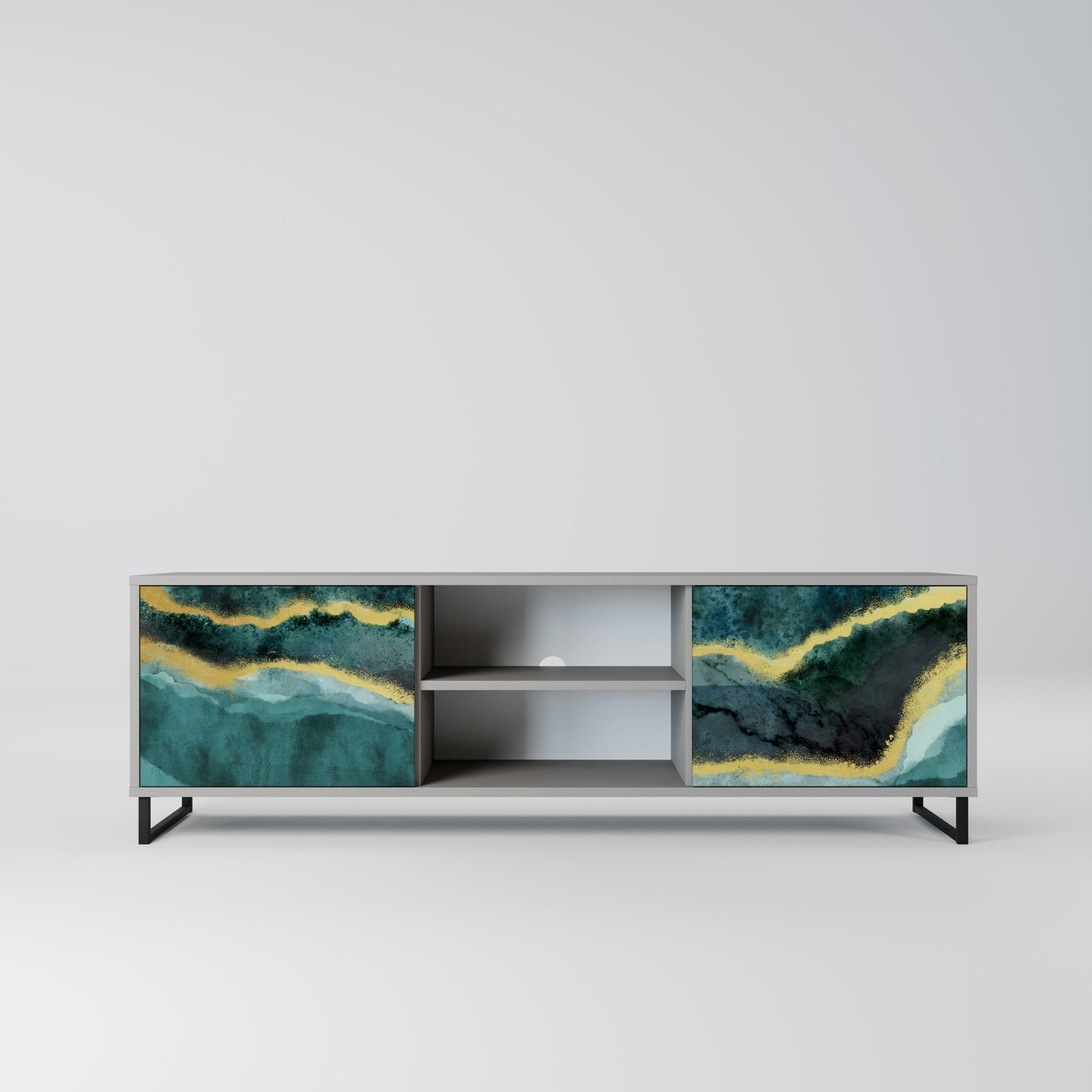 GOLDRUSH ODYSSEY 2-Door TV Stand in Grey Finish